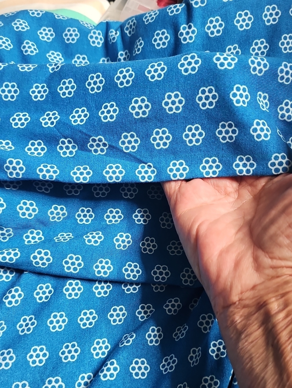 Lularoe Blue Printed Maxi Dress with Border Detail - Picture 4 of 7